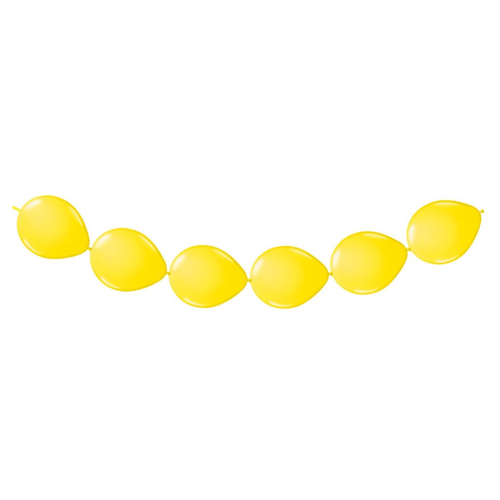 gele ballon slinger decoratie minimalistisch feest Gele Knoopballonnen