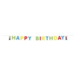 kleurrijke happy birthday letterslinger met cartoon figuren Buurman & Buurman Letterslinger