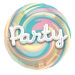 pastel swirl party ballon met 3D party tekst decoratie 3D folieballon party 56cm