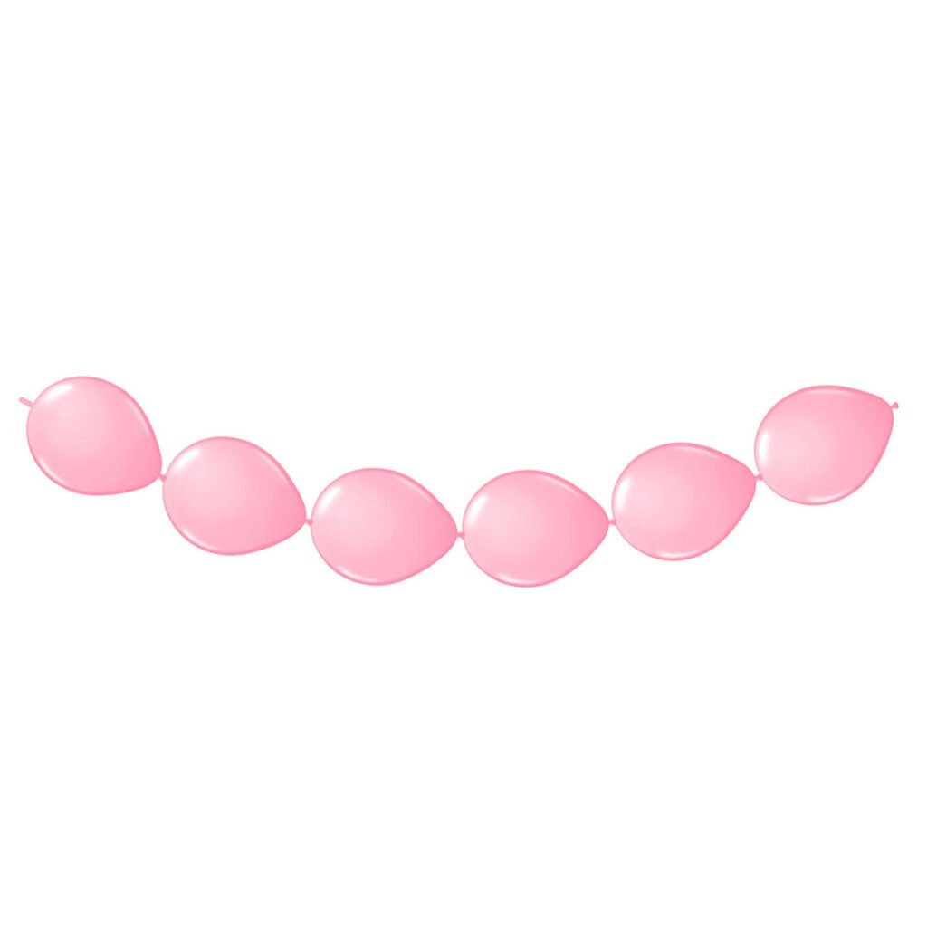 roze ballon slinger decoratie minimalistische feestversiering Roze Knoopballonnen