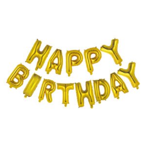 Gouden happy birthday folie letter ballonnen slinger feestdecoratie Folieballon Happy Birthday Goud