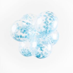 transparante confetti ballonnen blauw set
