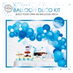 verpakking balloon deco kit met voorbeeld blauwe ballonnenboog Ballonnenboog Set Blauw