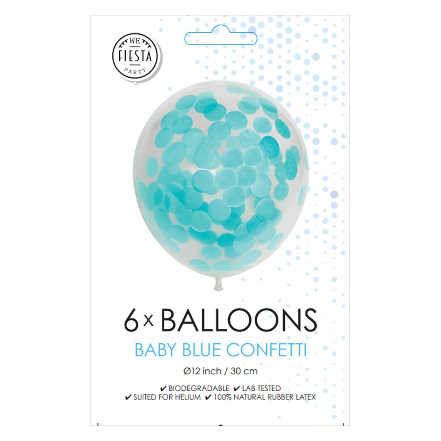globos-verpakking-confetti-ballonnen-babyblauw-6 verpakking set babyblauwe confetti ballonnen 6 stuks Confettiballonnen Papieren Confetti Baby Blauw 30cm