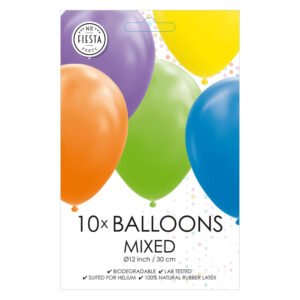 verpakking met gemixte feestballonnen van natuurlijk latex 30 cm Ballonnen Mix Kleuren 30cm