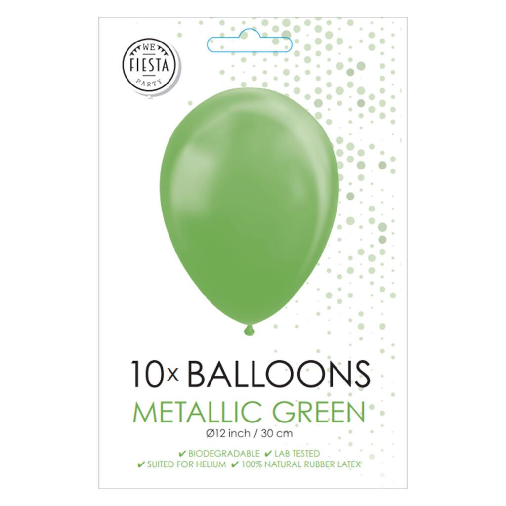 Verpakking metallic groene ballonnen 10 stuks feestdecoratie product Ballonnen Metallic Groen 30cm