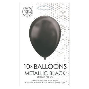 verpakking metallic zwarte ballonnen 30 cm feestballonnen set Ballonnen Metallic Zwart 30cm