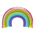 grote regenboog folie ballon pastel kleuren feest versiering Folieballon Regenboog