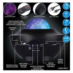 Grundig sterren projector met bluetooth speaker functies overzicht