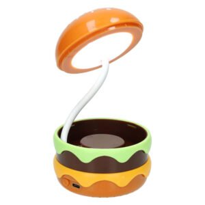 hamburger tafellamp open deksel led lamp usb design