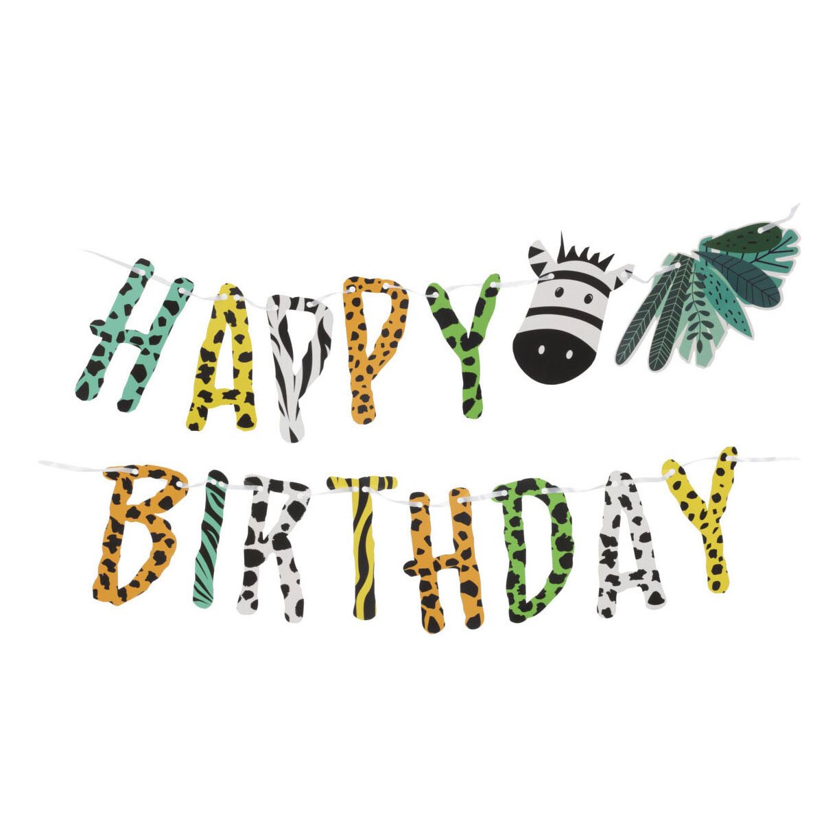 happy-birthday-slinger-jungle-dierenprint-zebra jungle happy birthday slinger met dierenprint letters en zebra icoon Slinger Happy Birthday