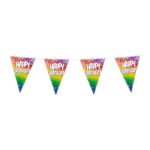 Vlaggenlijn Happy birthday 6m slinger met meerdere feestvlaggen