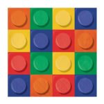 Kleurrijk pop-art raster met verhoogde ronde vormen in contrasterende kleuren Bouwblokjes Servetten