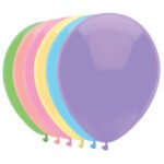 Set pastel gekleurde latex ballonnen in paars, blauw, geel, roze, perzik en groen Ballonnen Pastel