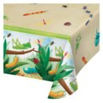 Kleurrijk tafelkleed met jungle insecten illustraties zoals sprinkhanen, lieveheersbeestjes en rupsen Insecten Tafelkleed