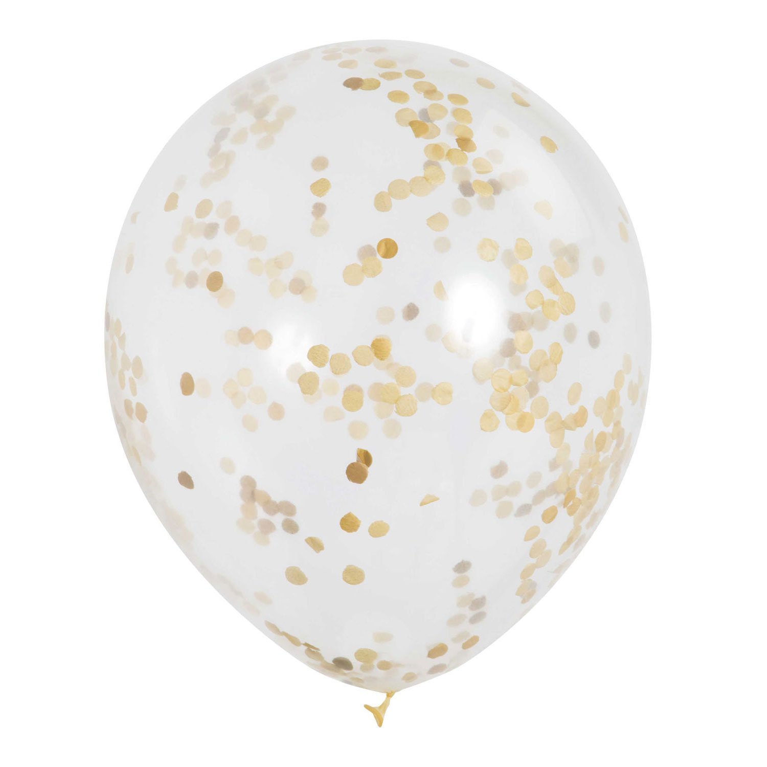 haza-witbaard-transparante-ballon-gouden-confetti-witte-achtergrond Transparante ballon met gouden confetti op witte achtergrond Confettiballonnen Goud