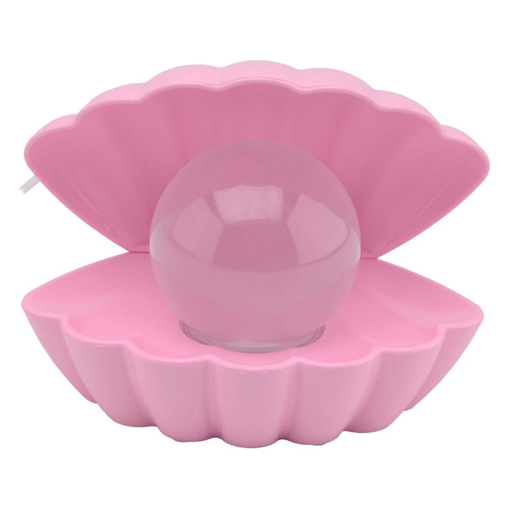Roze schelp nachtlamp met parelvormige LED bol Parel Nachtlamp Roze met USB Aansluiting