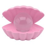Roze schelp nachtlamp met parelvormige LED bol Parel Nachtlamp Roze met USB Aansluiting