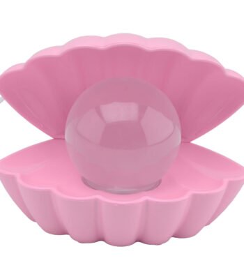 Roze schelp nachtlamp met parelvormige LED bol Parel Nachtlamp Roze met USB Aansluiting