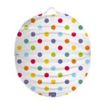 Afbeelding Bollampion Stippen van Folat BV ronde lampion met kleurrijke stippen