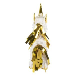 Mini eenhoorn pinata wit met gouden details achterkant