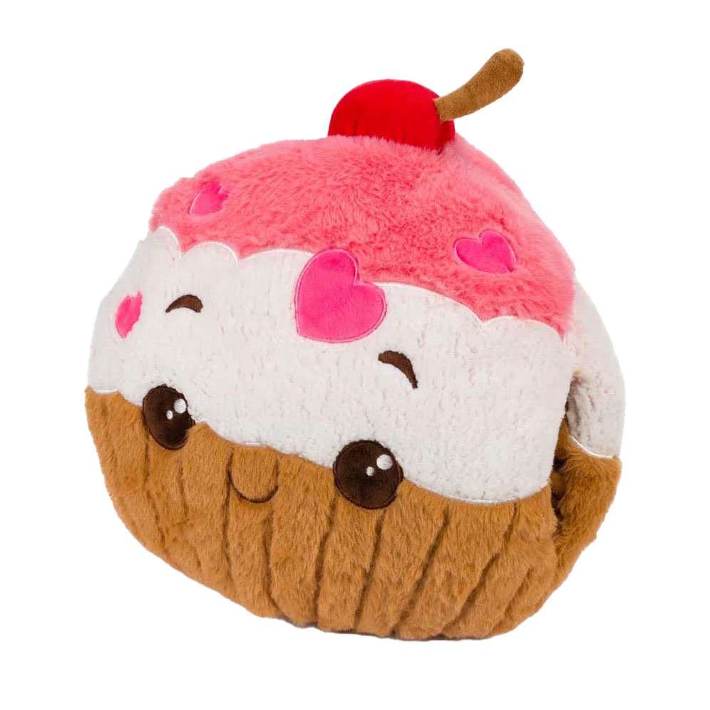 Noxxiez Handwarmer Knuffelkussen Cupcake in vrolijke kleuren op witte achtergrond