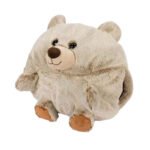 ronde beige teddybeer knuffel met zachte pluche stof Noxxiez Handwarmer Knuffelkussen Beer