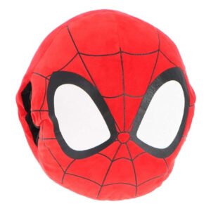 Rode Spider-Man knuffel kussen voor kinderen met superheld masker ontwerp Noxxiez Handwarmer Knuffelkussen Spiderman