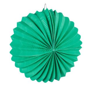 Groene ronde papieren lantaarn geplooide feestdecoratie