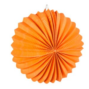 Oranje geplooide papieren lantaarn ronde feestversiering