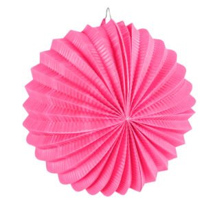 Roze papieren lantaarn waaiervormige hangdecoratie feest