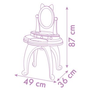 Afmetingen van Gabby's Dollhouse kaptafel speelgoedset 87 cm hoog