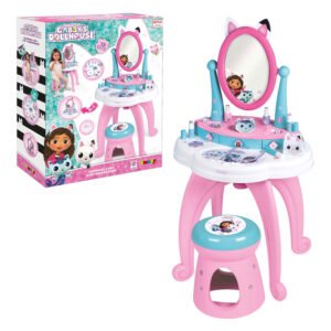 Gabby's Dollhouse kaptafel speelgoedset met kruk en verpakking