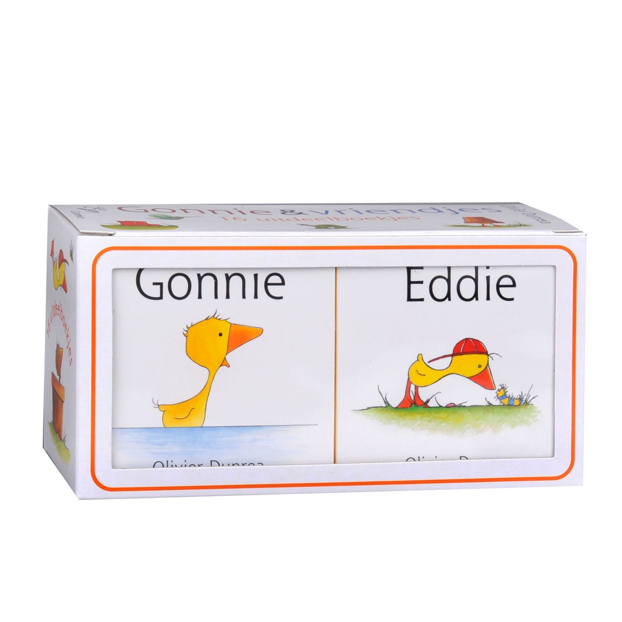 uitdeelboekjes-gonnie-eddie-cadeaudoos-set Cadeaudoos Gonnie & Vriendjes Uitdeelboekjes kartonnen kinderboekjes set