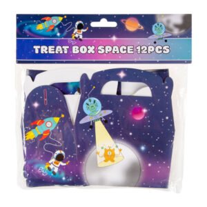 Uitdeelbox Ruimte 12 stuks in verpakking met alien ufo en astronaut