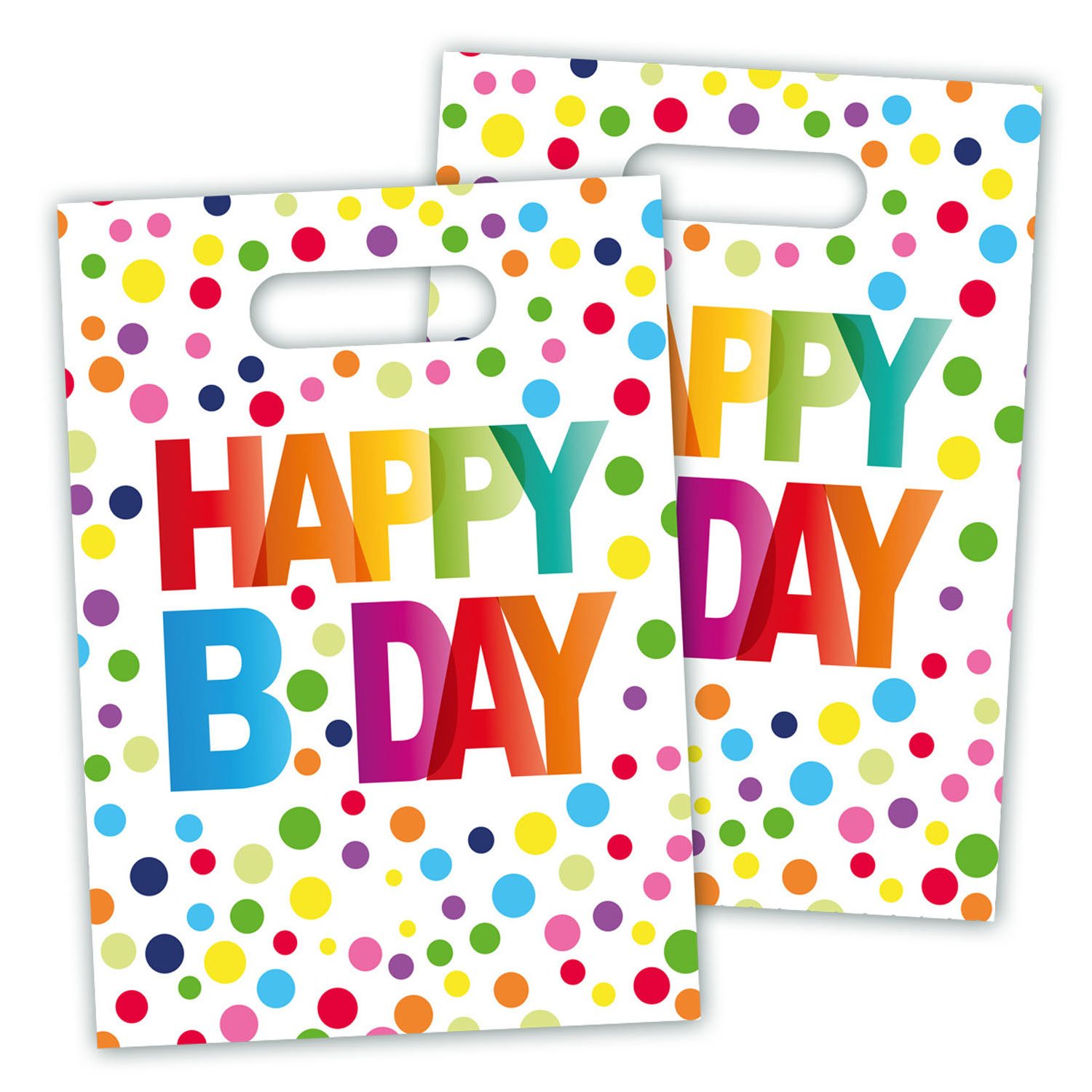 uitdeelzakjes-happy-birthday-confetti-gekleurde-stippen Uitdeelzakjes Happy Birthday Confetti 8 stuks met gekleurde stippen