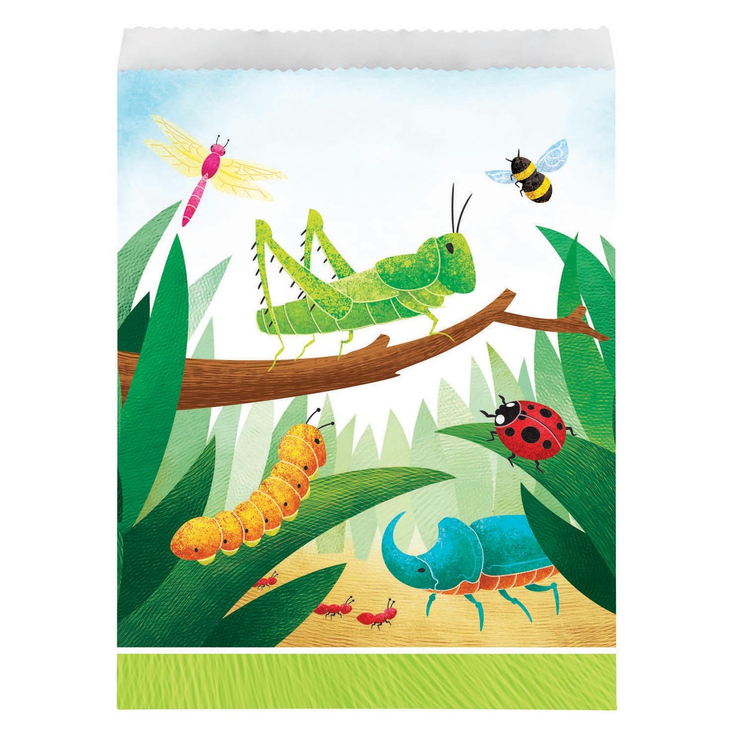 uitdeelzakjes-insecten-8stuks-sprinkhaan-rups-libelle-bij Uitdeelzakjes Insecten 8 stuks met een sprinkhaan, rups, libelle en bij afgebeeld
