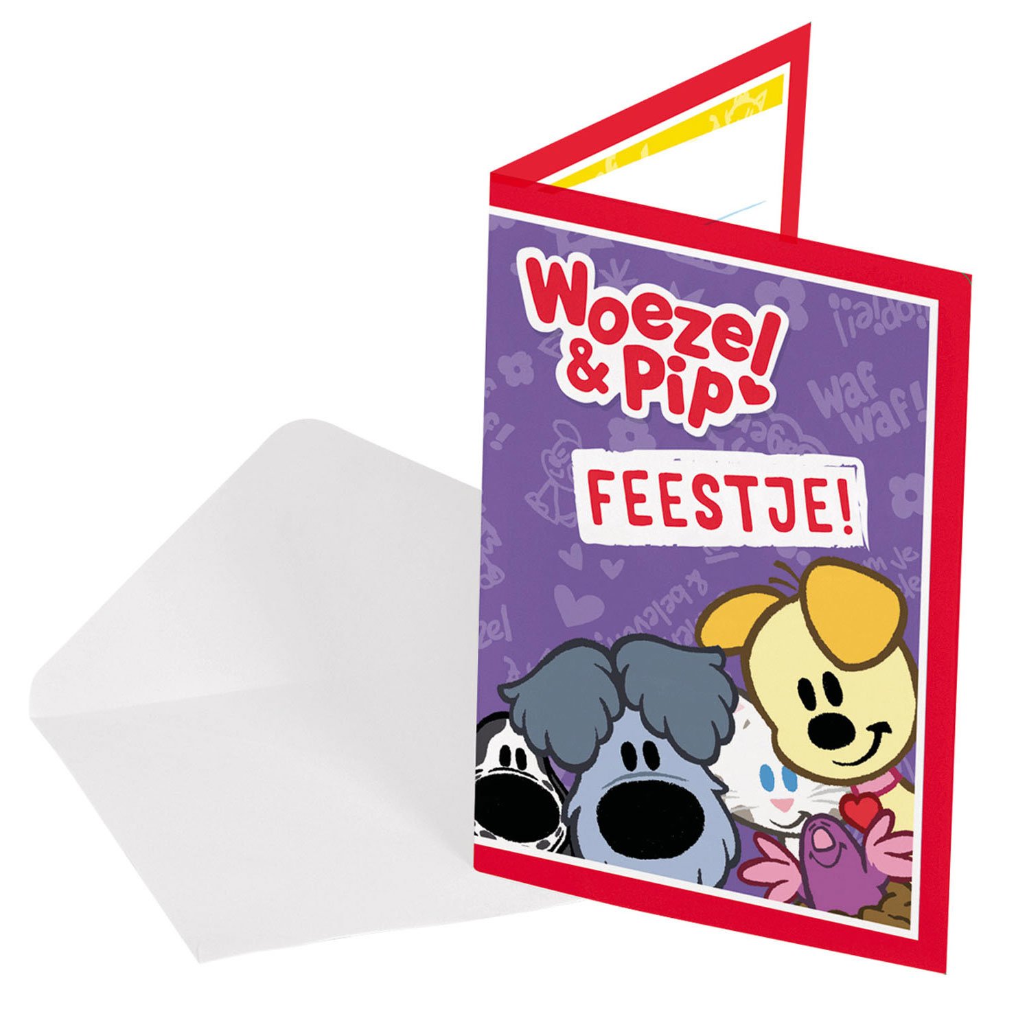 uitnodigingen-woezel-pip-8stuks-kaart-kinderfeestje Woezel & Pip Uitnodigingen set van 8 stuks kaarten voor kinderfeestje