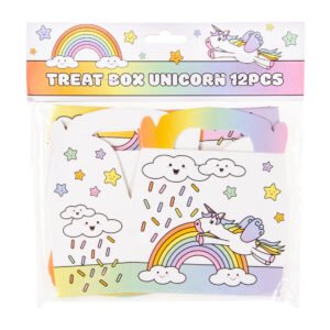 verpakking Uitdeelbox Eenhoorn 12 stuks set met regenboog design