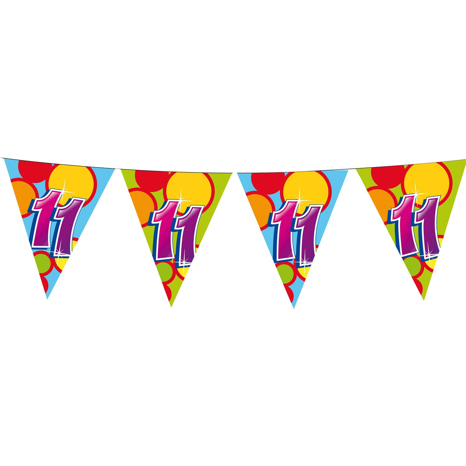 vlaggenlijn-11-jaar-10-meter-multikleuren-puntvlaggen Vlaggenlijn 11 Jaar van 10 meter lang met multikleurige puntvlaggen