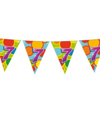 Vlaggenlijn 7 Jaar 10m feestdecoratie voor verjaardagen van Haza Witbaard