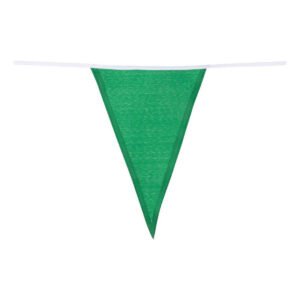 Groene driehoekige vlag van stoffen slingerlijn