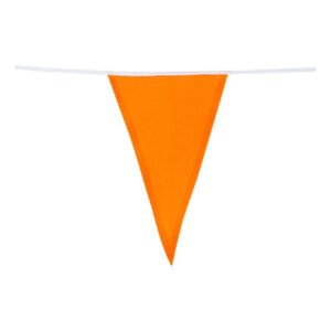 Oranje stoffen puntvlag voor decoratieve vlaggenlijn