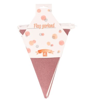 Vlaggenlijn Rose Goud van 6 meter verpakking voorzijde op witte achtergrond