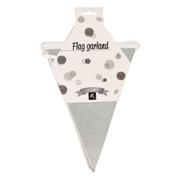 Vlaggenlijn Zilver 6m afgebeeld in verpakking op witte achtergrond
