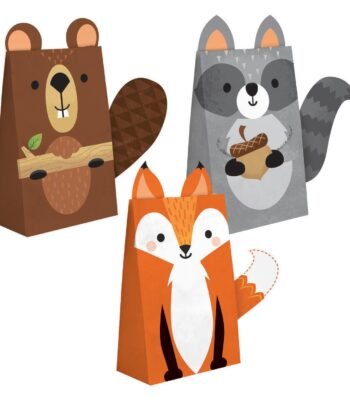 Wild Ones Uitdeelzakjes 8 stuks van Haza Witbaard met vos, wasbeer en bever