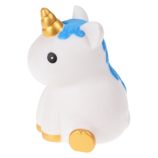 Schattig wit unicorn speelgoed met blauwe manen en gouden hoorn Nachtlamp Eenhoorn Multicolor