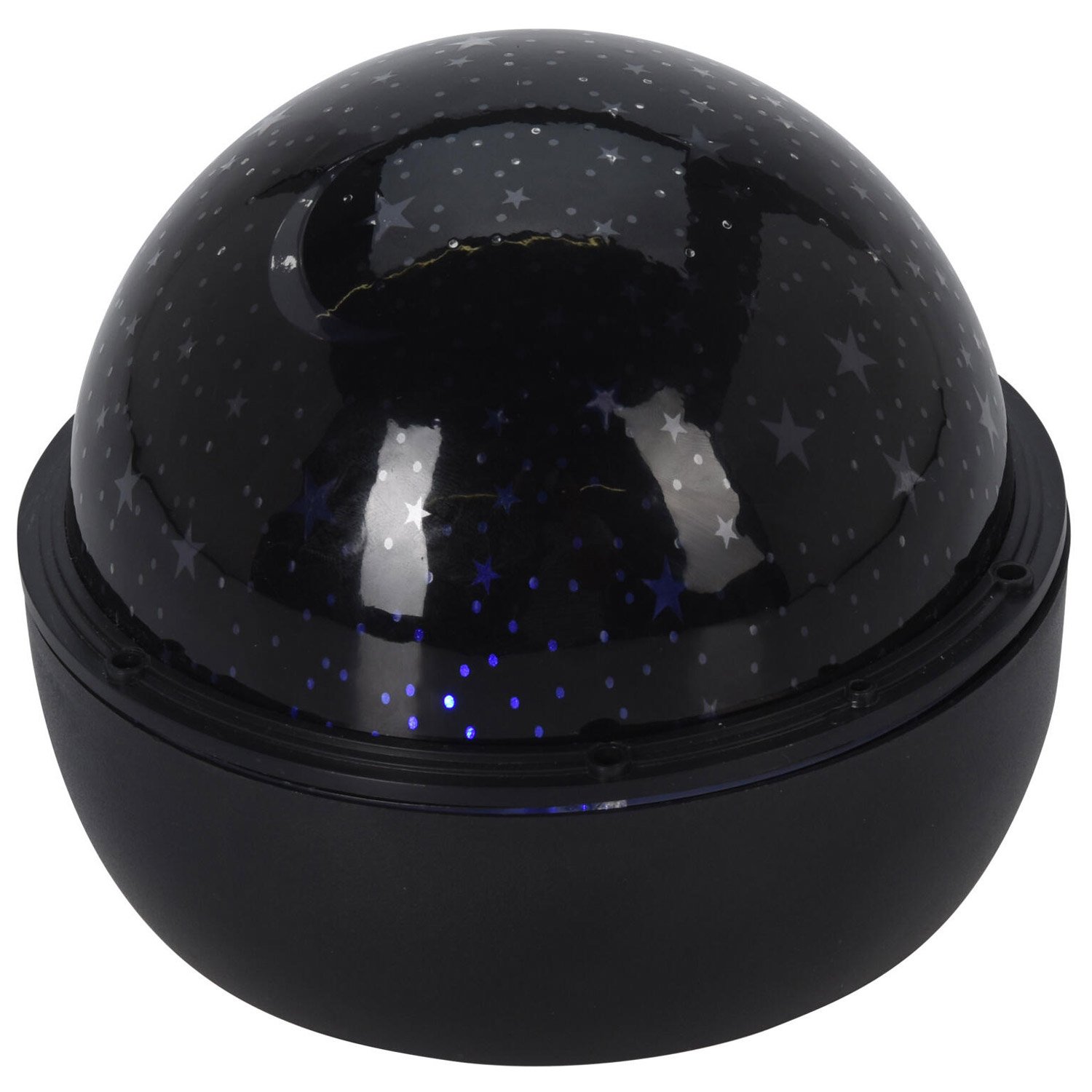 zwarte-sterrenlamp-projector-bol-maan-ster-patroon Zwarte sterrenlamp projector bol met maan en ster patroon Projectie Sterrenlamp