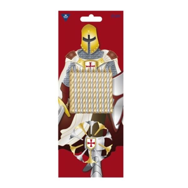 Kaarsjes Ridder 12 stuks voor feesttaart van Haza Witbaard