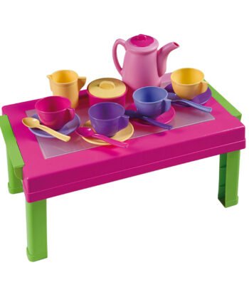 kleurrijke speelgoed theeset met tafel en kopjes voor kinderen Speeltafel met Servies
